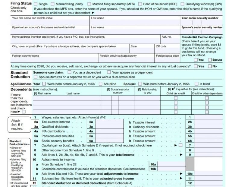 1040 Easy Form Printable Printable Forms Free Online