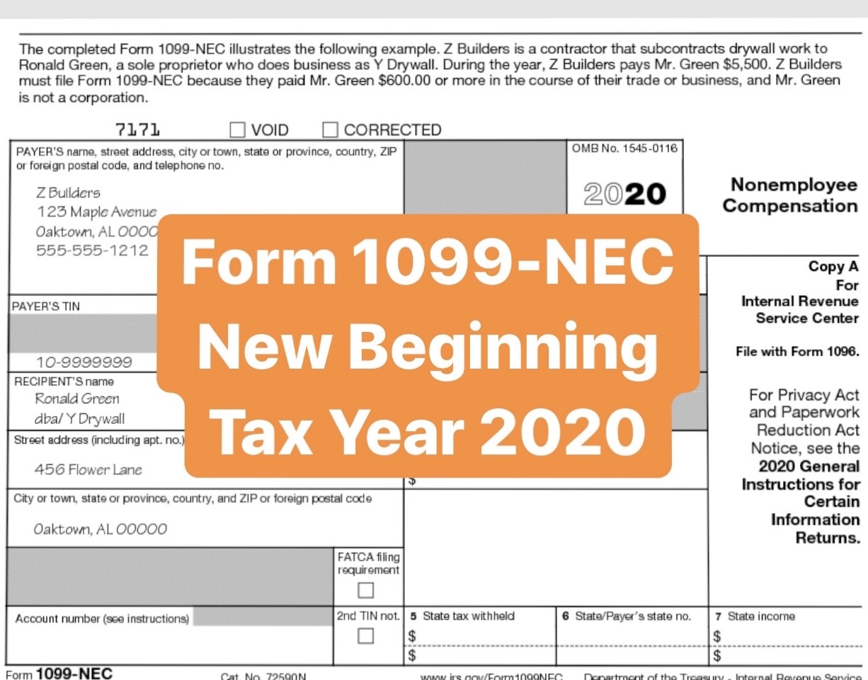 1099 Nec Printable Form Printable Forms Free Online