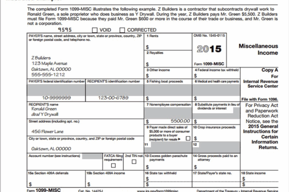 1099 Printable Form 2025 Wahkan Skye