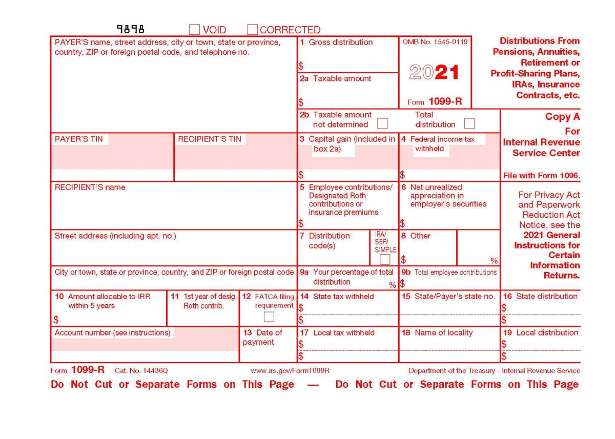 1099 R Form Printable Printable Forms Free Online