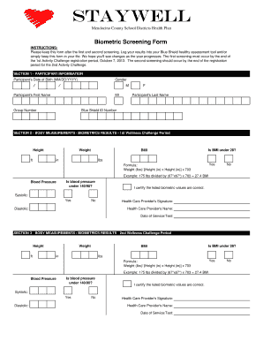 2023 Biometric Screening Form Printable Forms Free Online