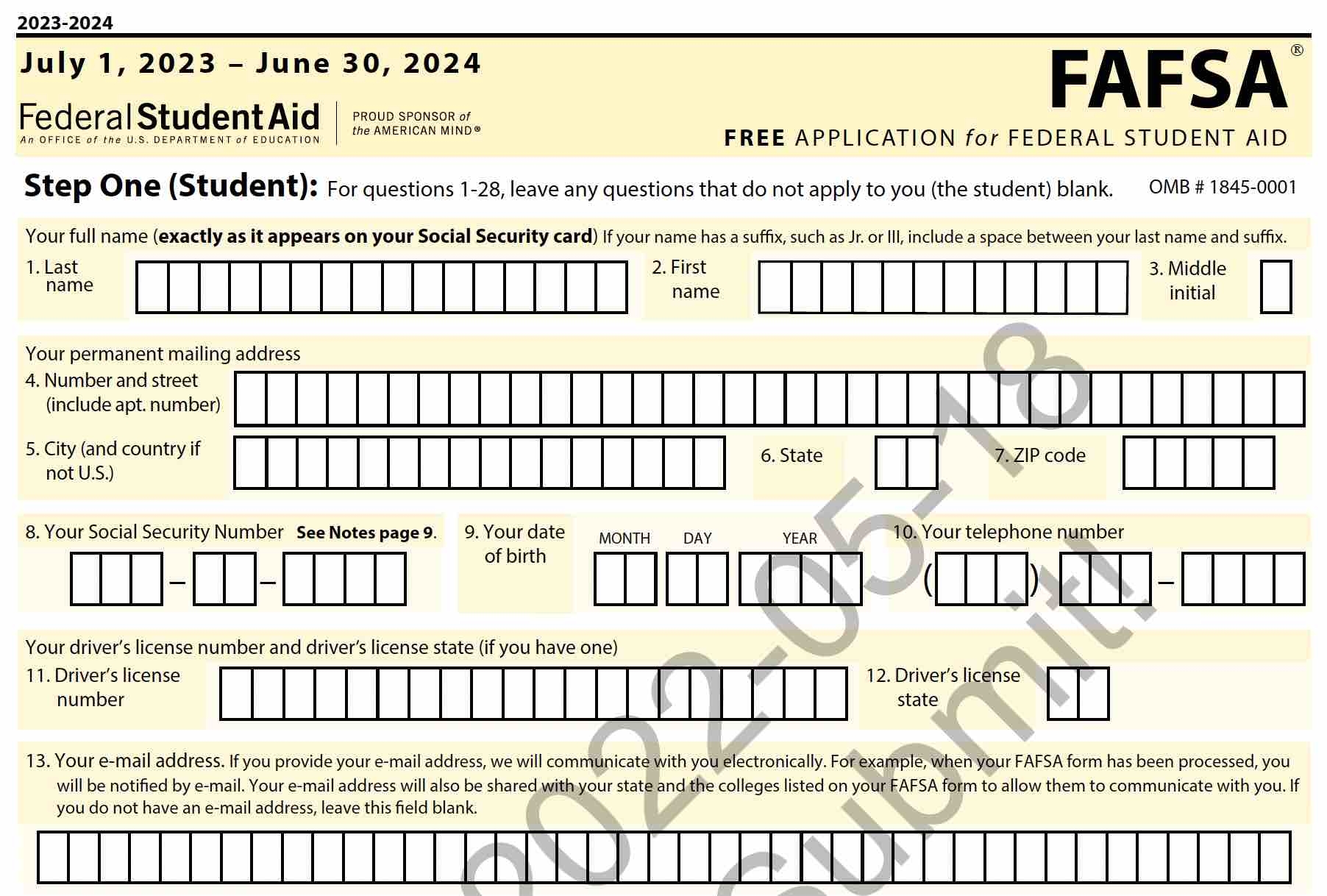 2023 Fafsa Form Printable Forms Free Online