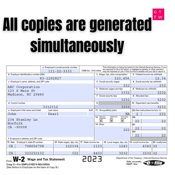 2023 W2 Printable Form Printable Forms Free Online