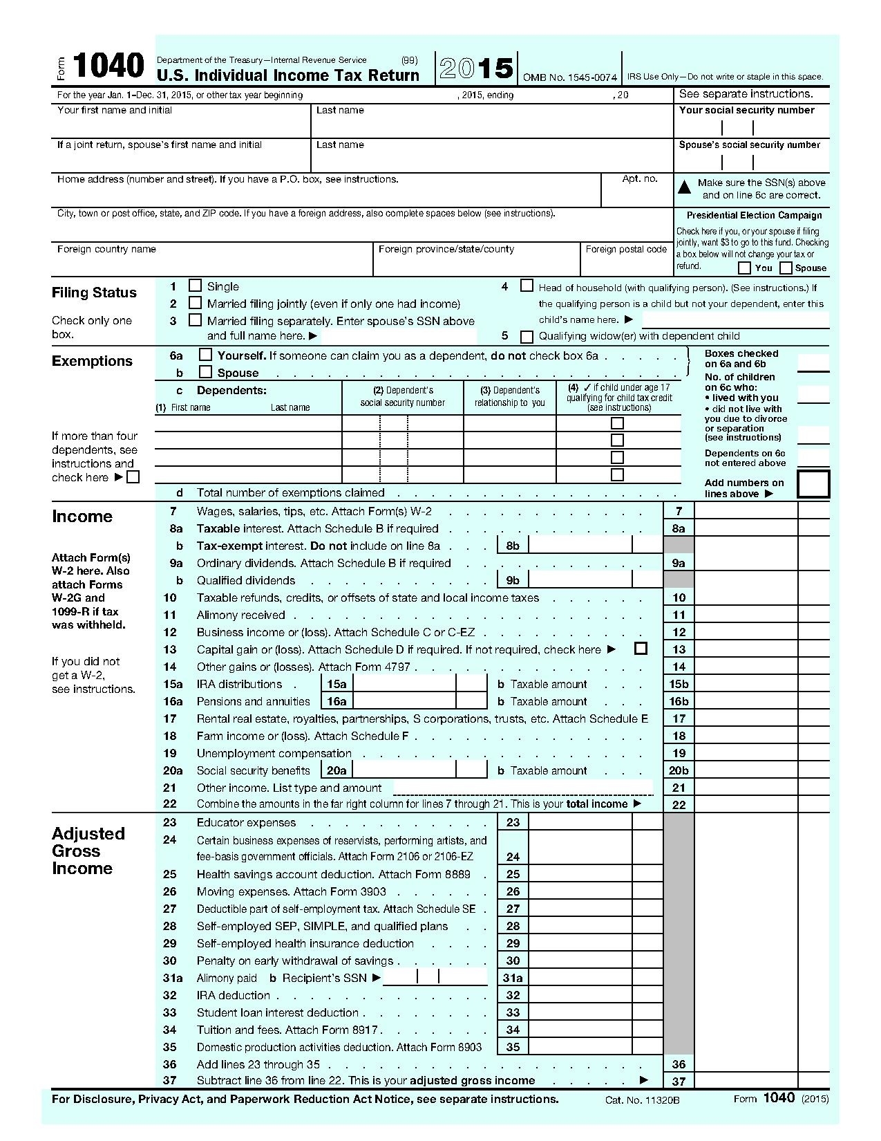 2025 Form 1040 Printable David J Ferrante