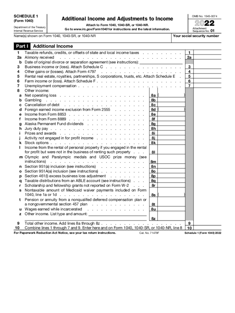 2025 Form 1040 Schedule 1 Printable Rufina Leclerc