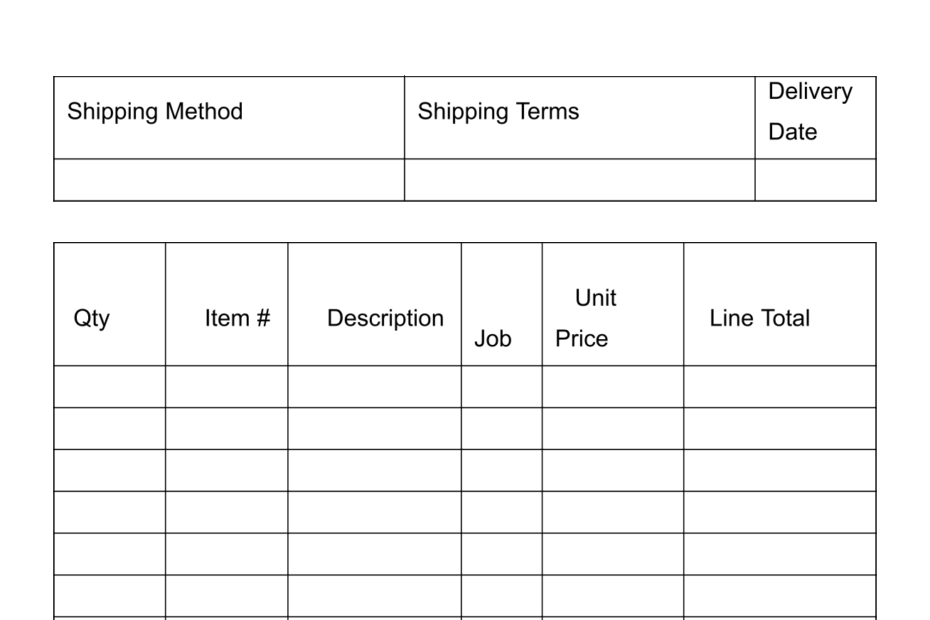 Blank Printable Work Order Forms Printable Forms Free Online