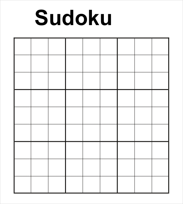 Blank Sudoku Forms Printable Printable Forms Free Online