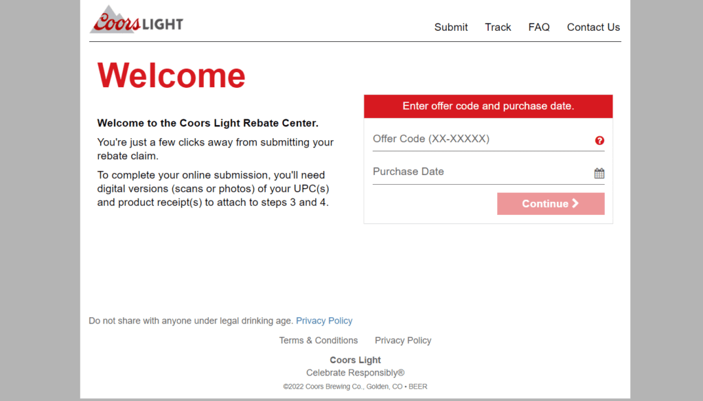 Coors Light PrintableRebateForm