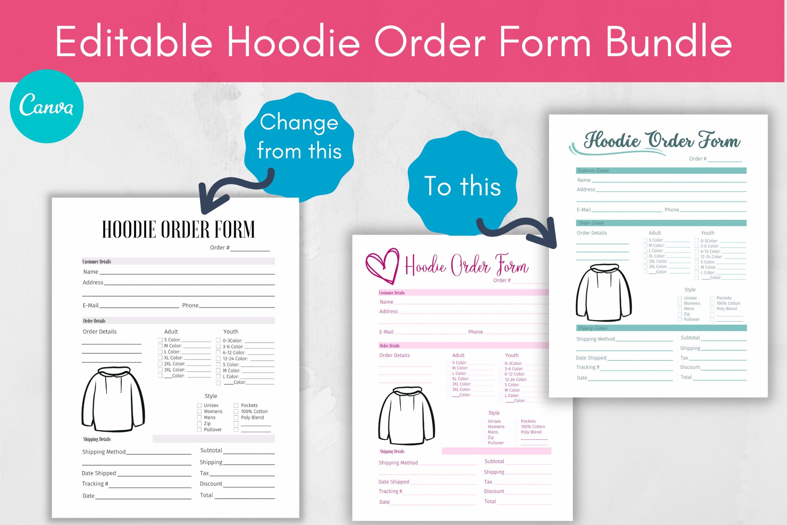 Custom Hoodoe Sweatshirt Order Form Template Free Printable FREE 