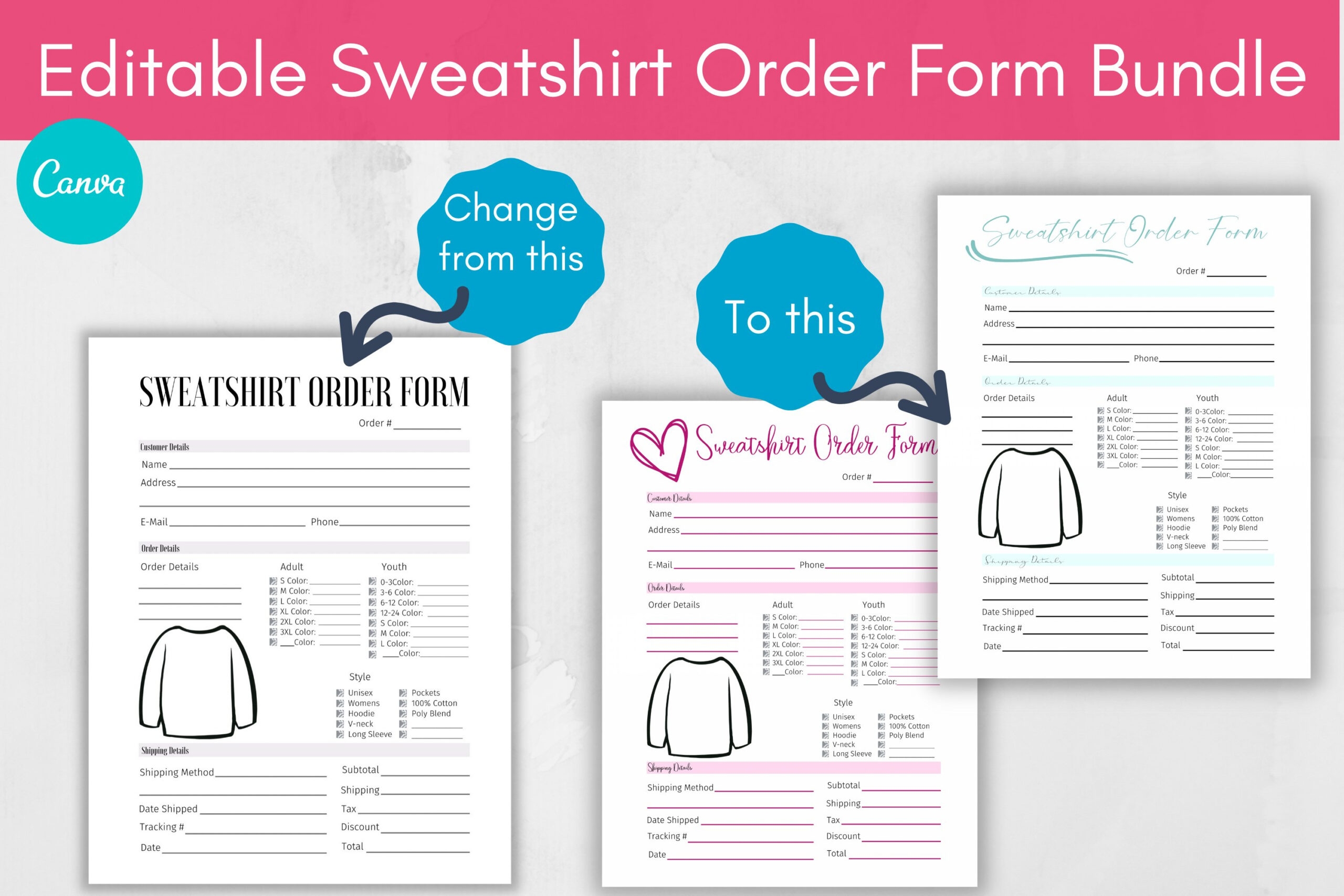 Custom Sweatshirt Order Form Template Free Printable Printable Templates