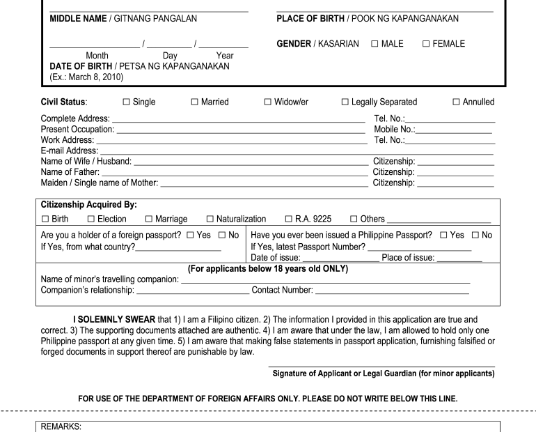 Dfa Online Passport Renewal Application Form Printable Form 2022