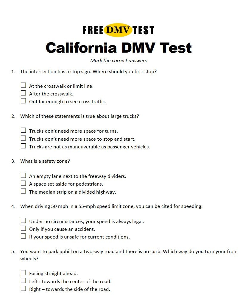 Dmv Practice Test 2024 Free Esther Roxanne