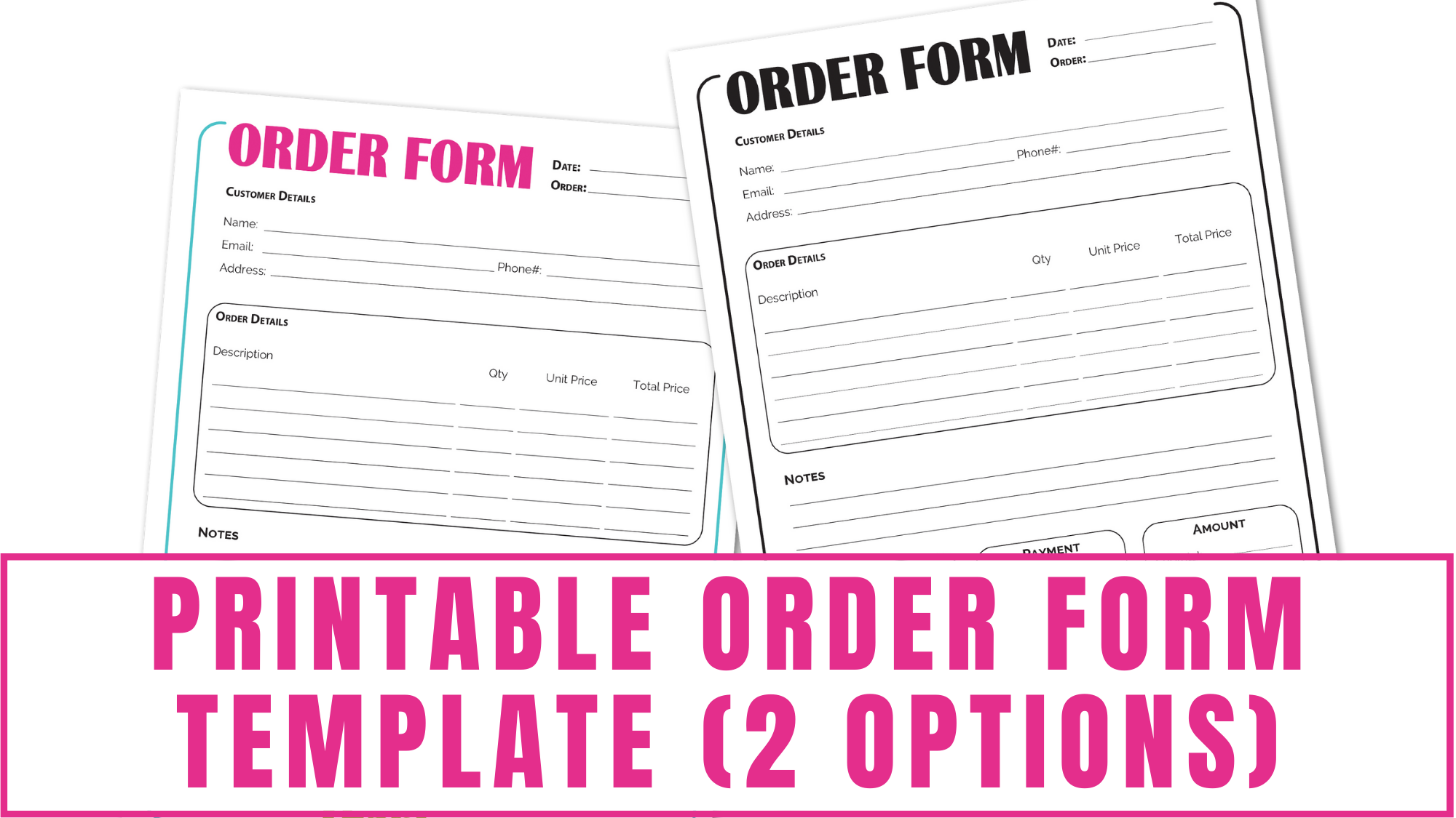 Downloadable Printable Order Form Template Printable Forms Free Online