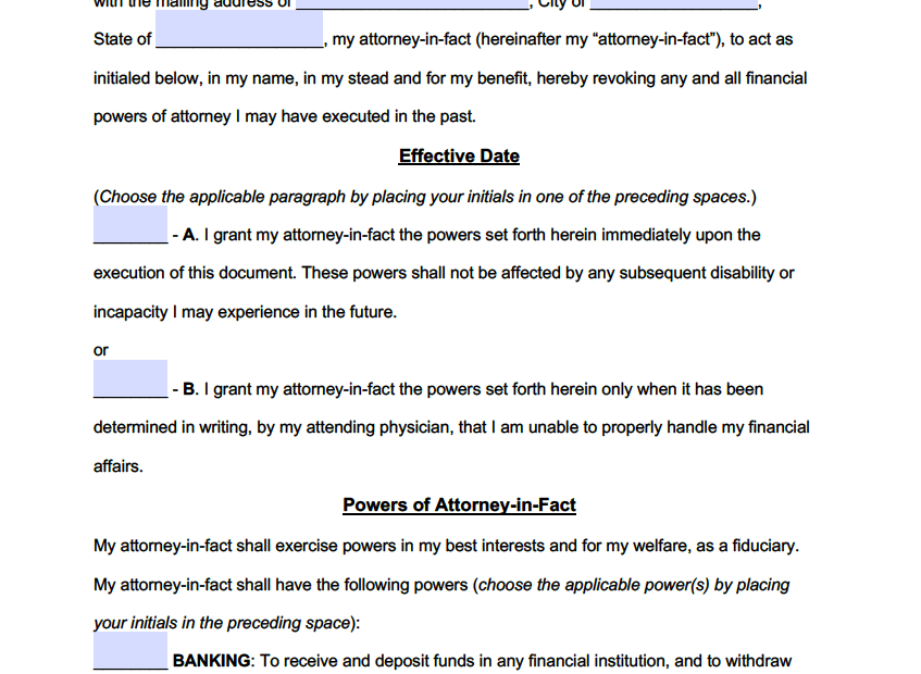 Durable Power Of Attorney Form Printable Printable Forms Free Online