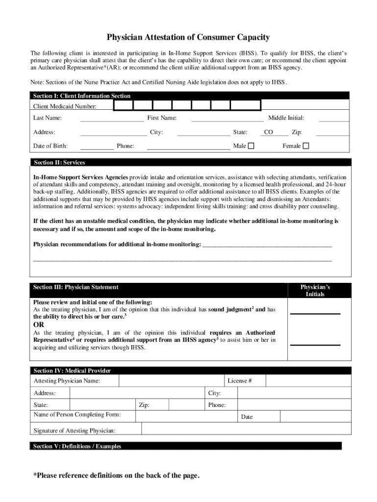 Fillable Online Ihss Forms For Doctor Fax Email Print PdfFiller