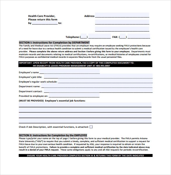 Fmla Form For Employee Printable Form 2024