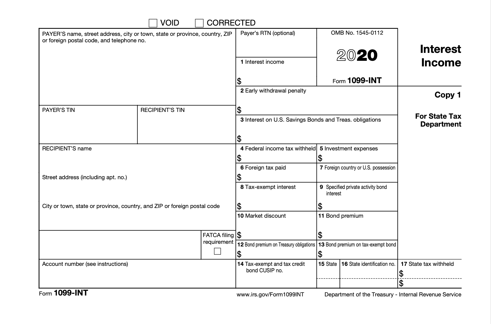 Form 1099 Int Printable Printable Forms Free Online