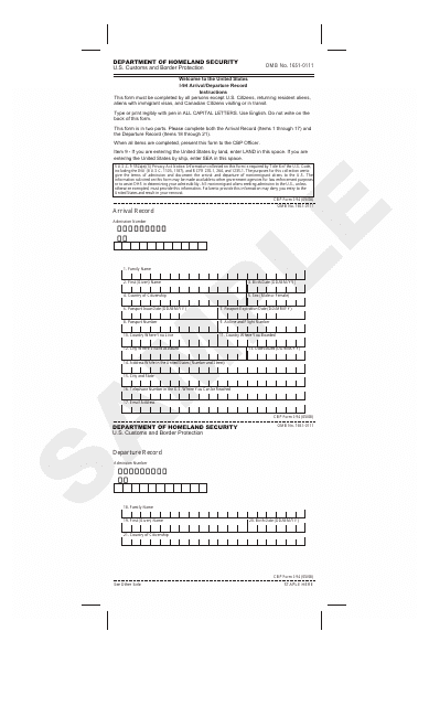 Form I 94 Printable Printable Forms Free Online