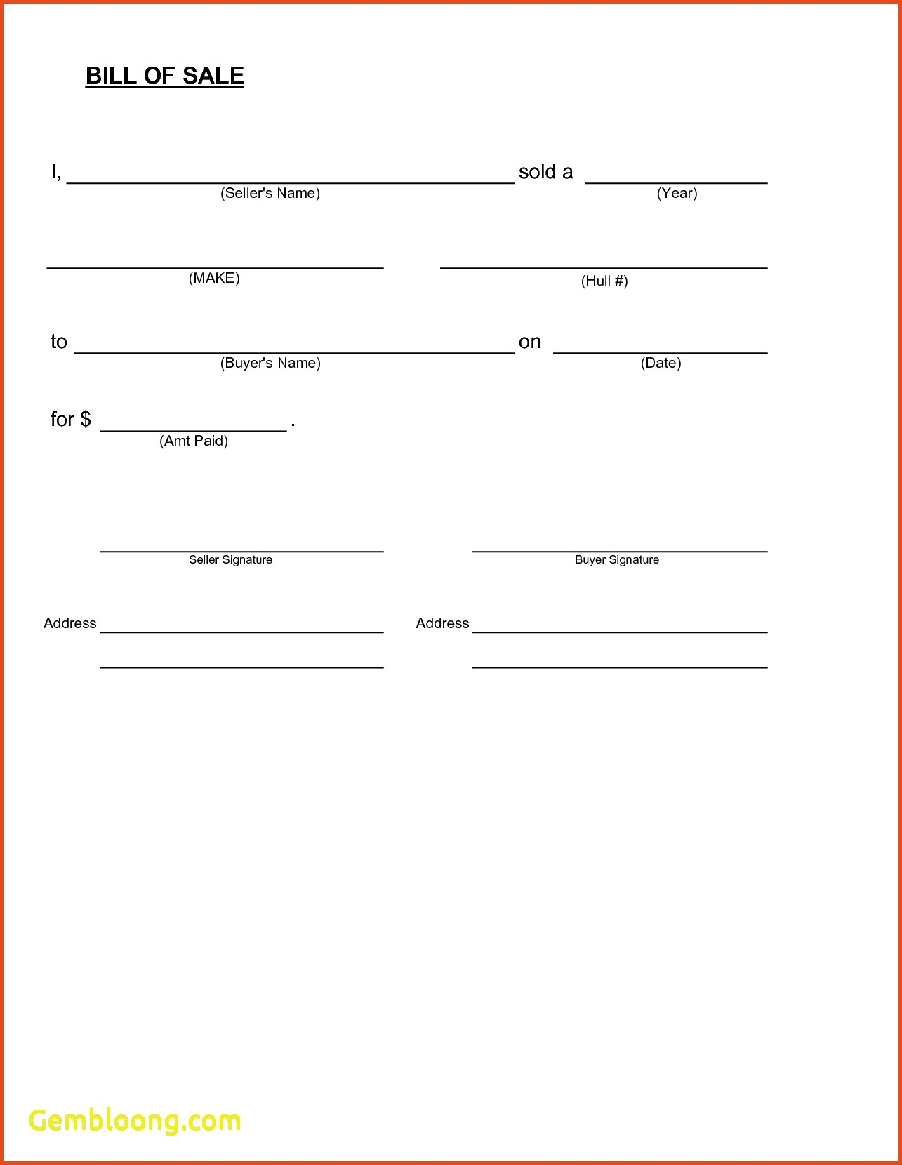 Free Bill Of Sale Form Printable Shop Fresh