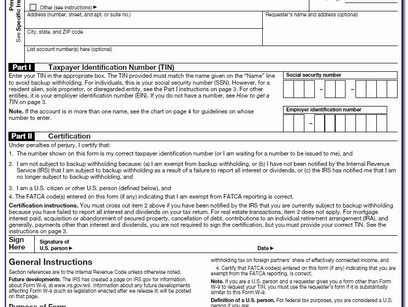 Free Irs Form W9 Printable Printable Forms Free Online