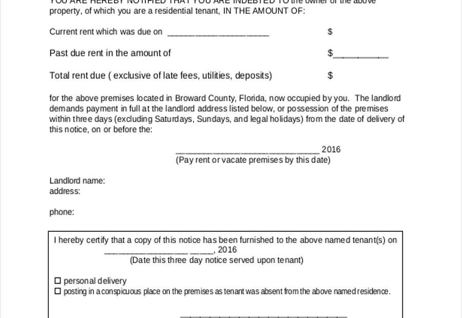 Free Printable 3 Day Notice Form Printable Forms Free Online
