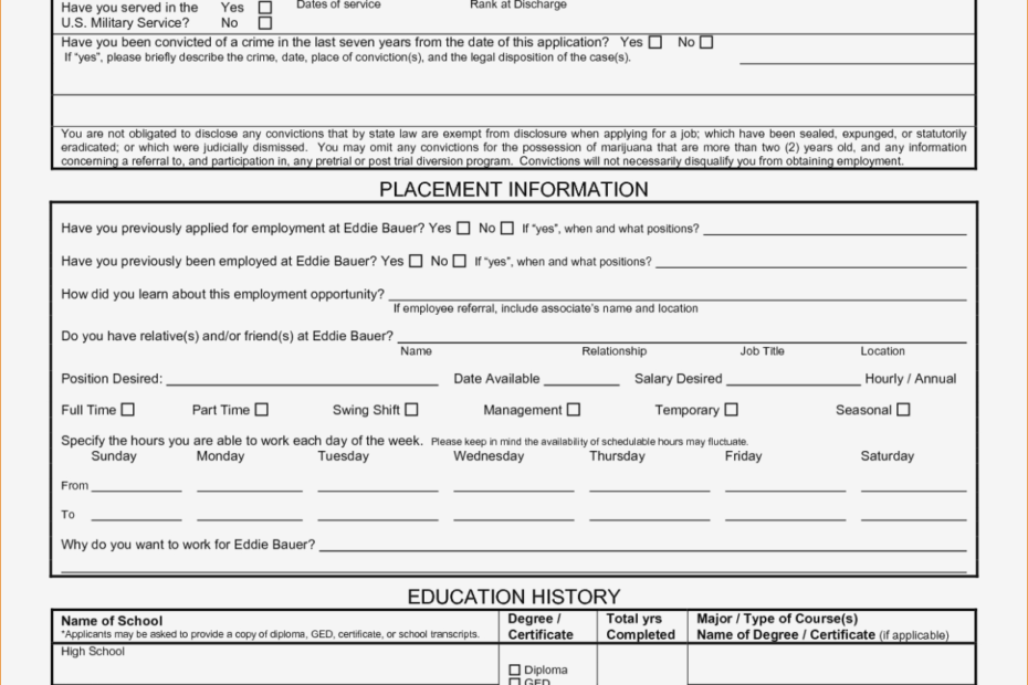 Free Printable Employment Application Form Pdf Printable Forms Free