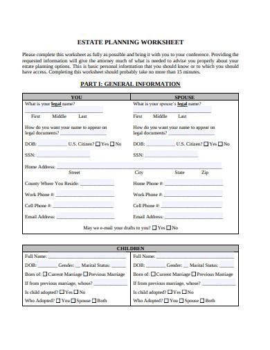 Free Printable Estate Planning Forms Printable Forms Free Online