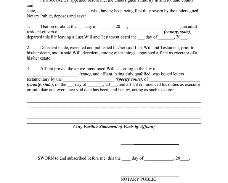 Free Printable Executor Of Estate Form Printable Form 2024