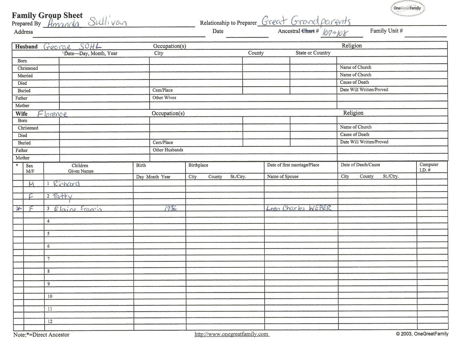 Free Printable Genealogy Forms Individual Worksheet Printable Forms 