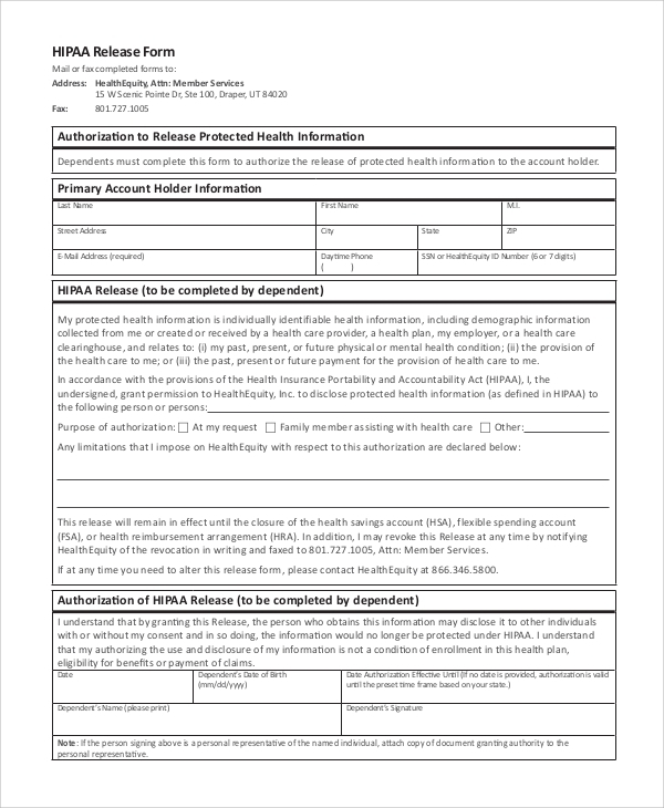 Free Printable Hipaa Authorization Form Printable Form 2024
