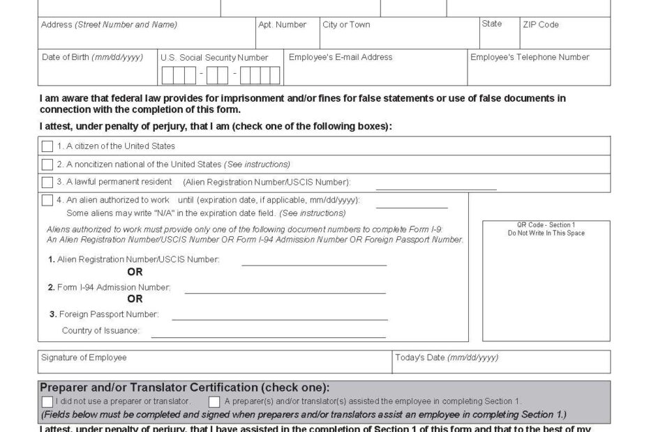 Free Printable I 9 Form 2021 Printable Form 2024