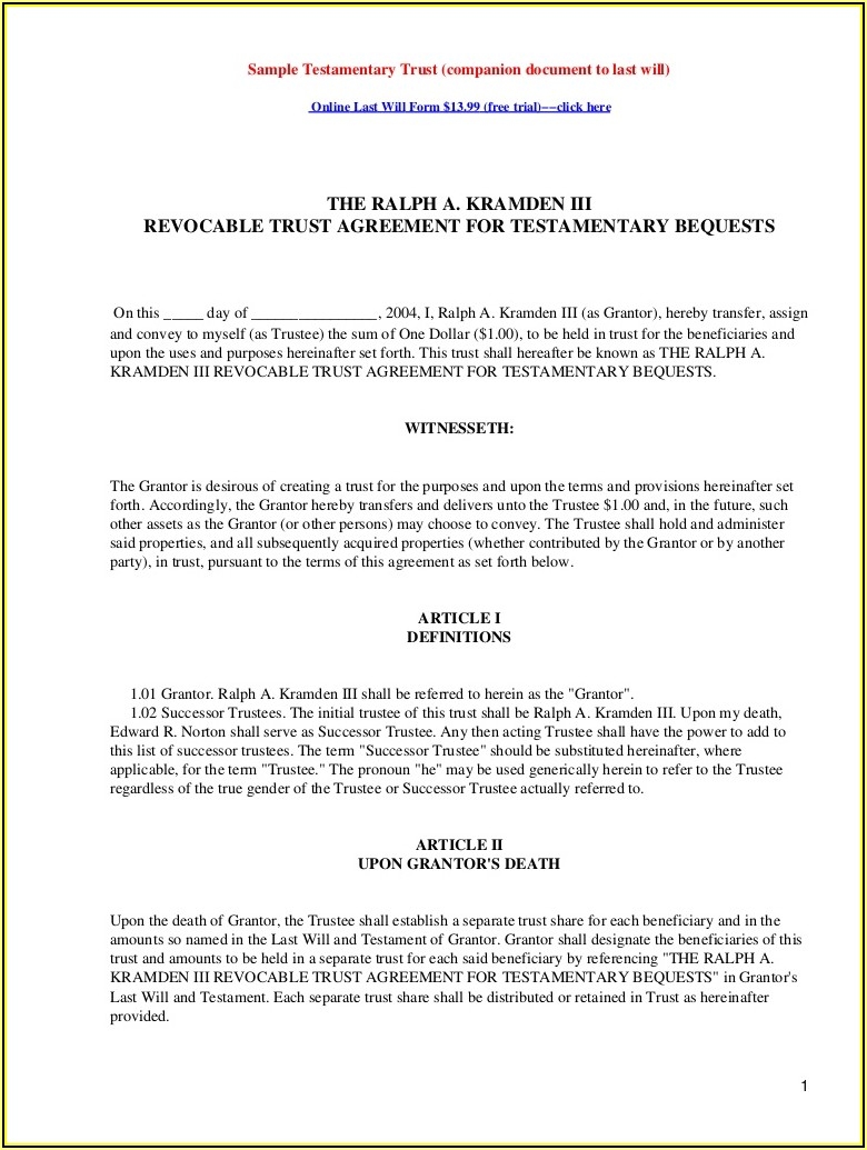 Free Printable Irrevocable Trust Form Printable Forms Free Online