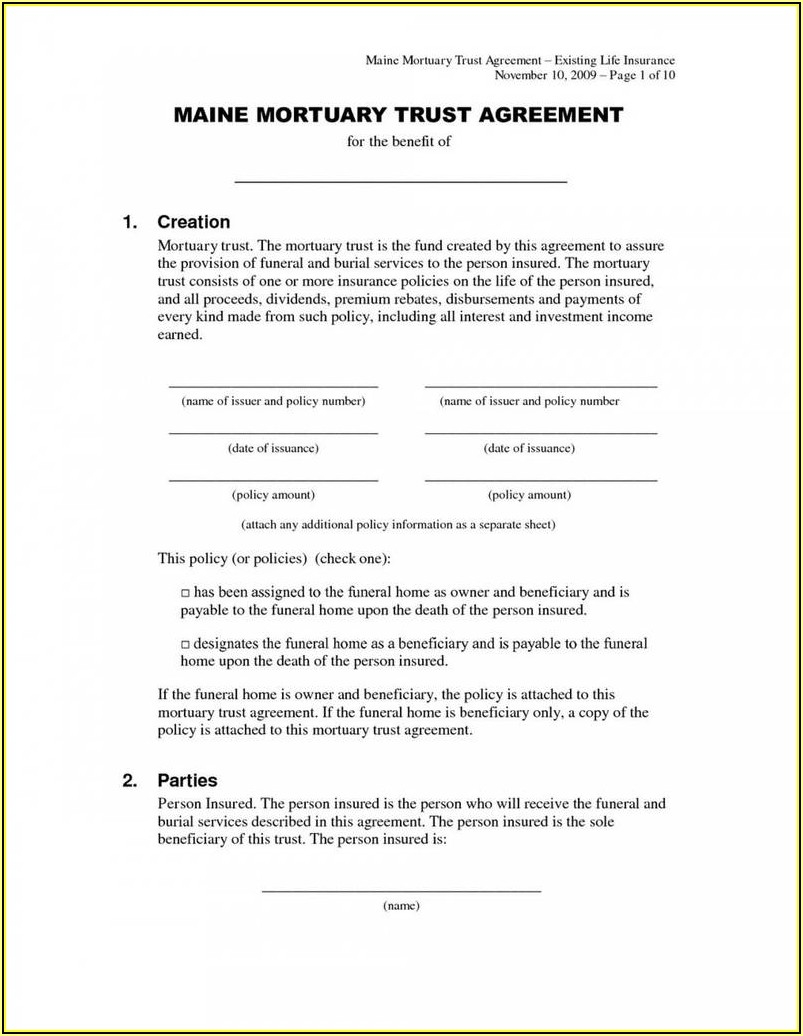 Free Printable Irrevocable Trust Form Printable Forms Free Online