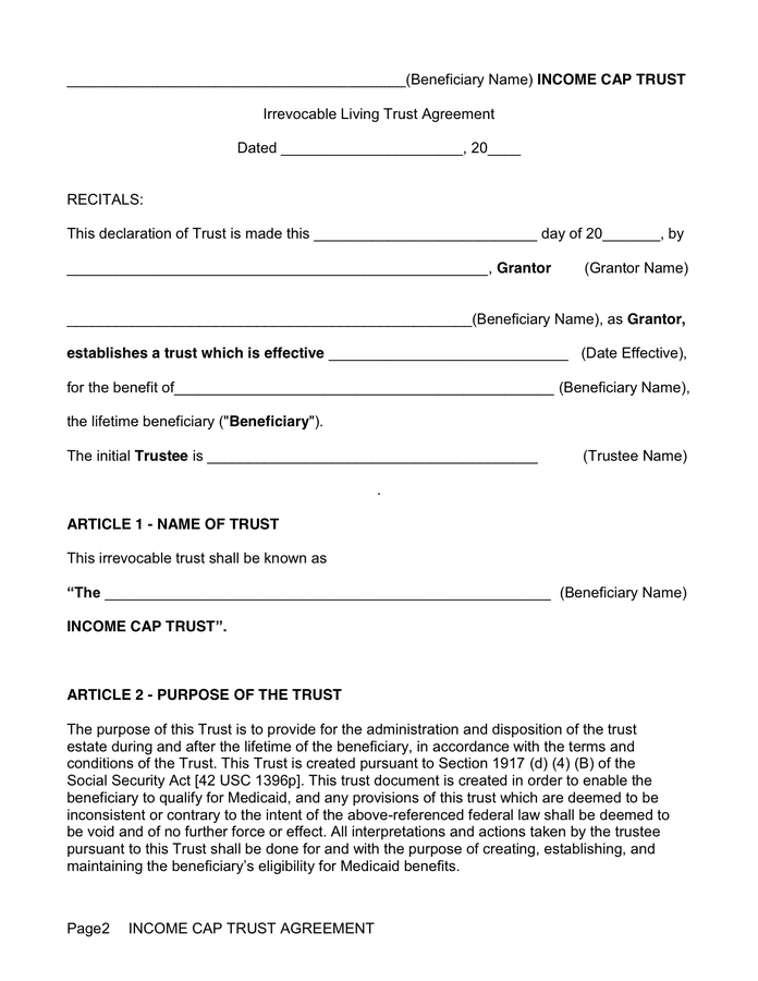 Free Printable Irrevocable Trust Form Printable Forms Free Online