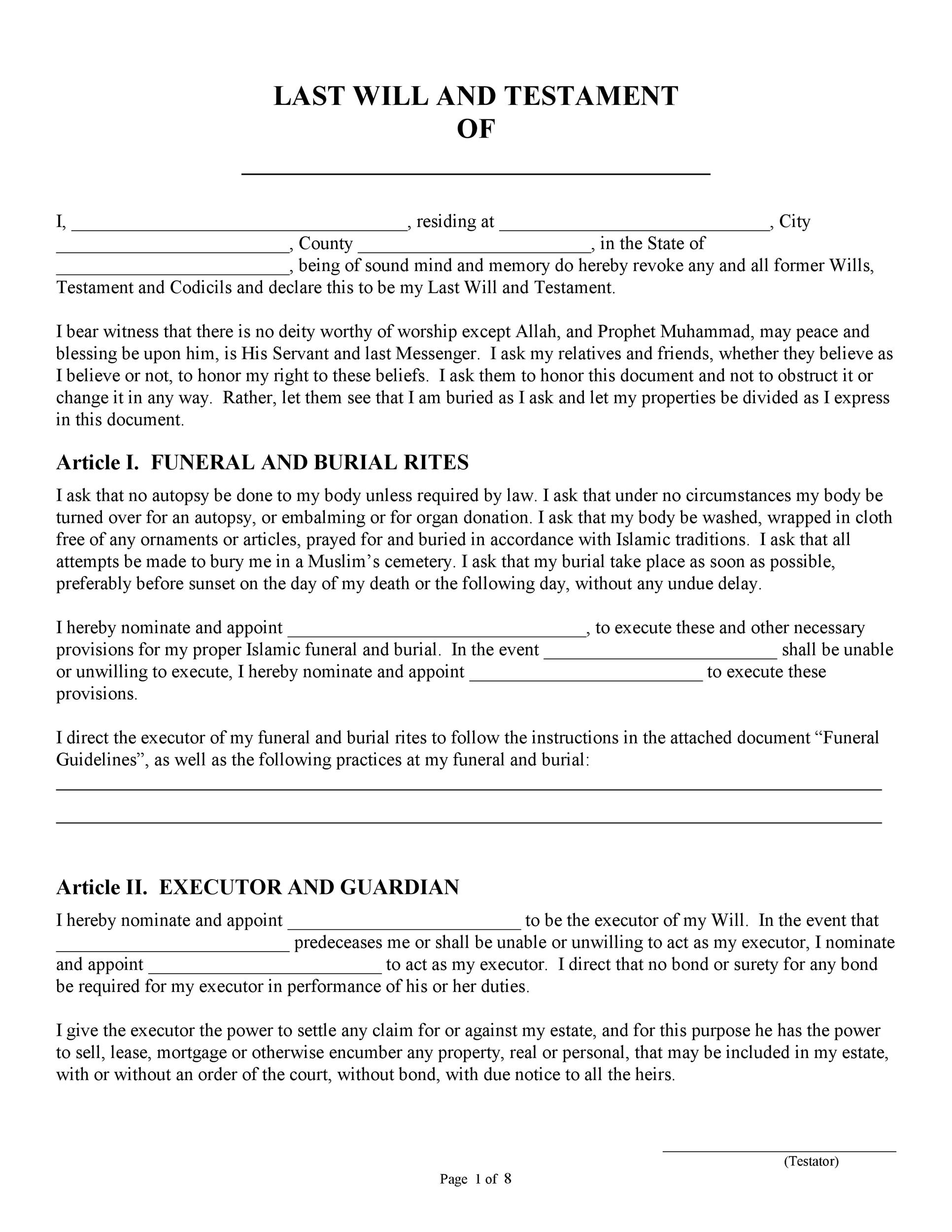Free Printable Last Will And Testament Forms Printable Forms Free Online