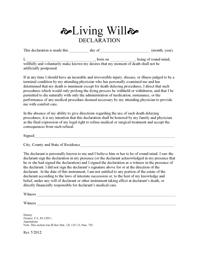Free Printable Living Wills Form Texas Printable Forms Free Online