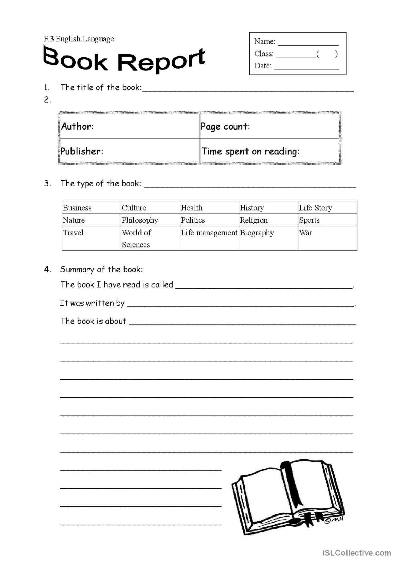 Free Printable Non Fiction Book Report Form Printable Forms Free Online
