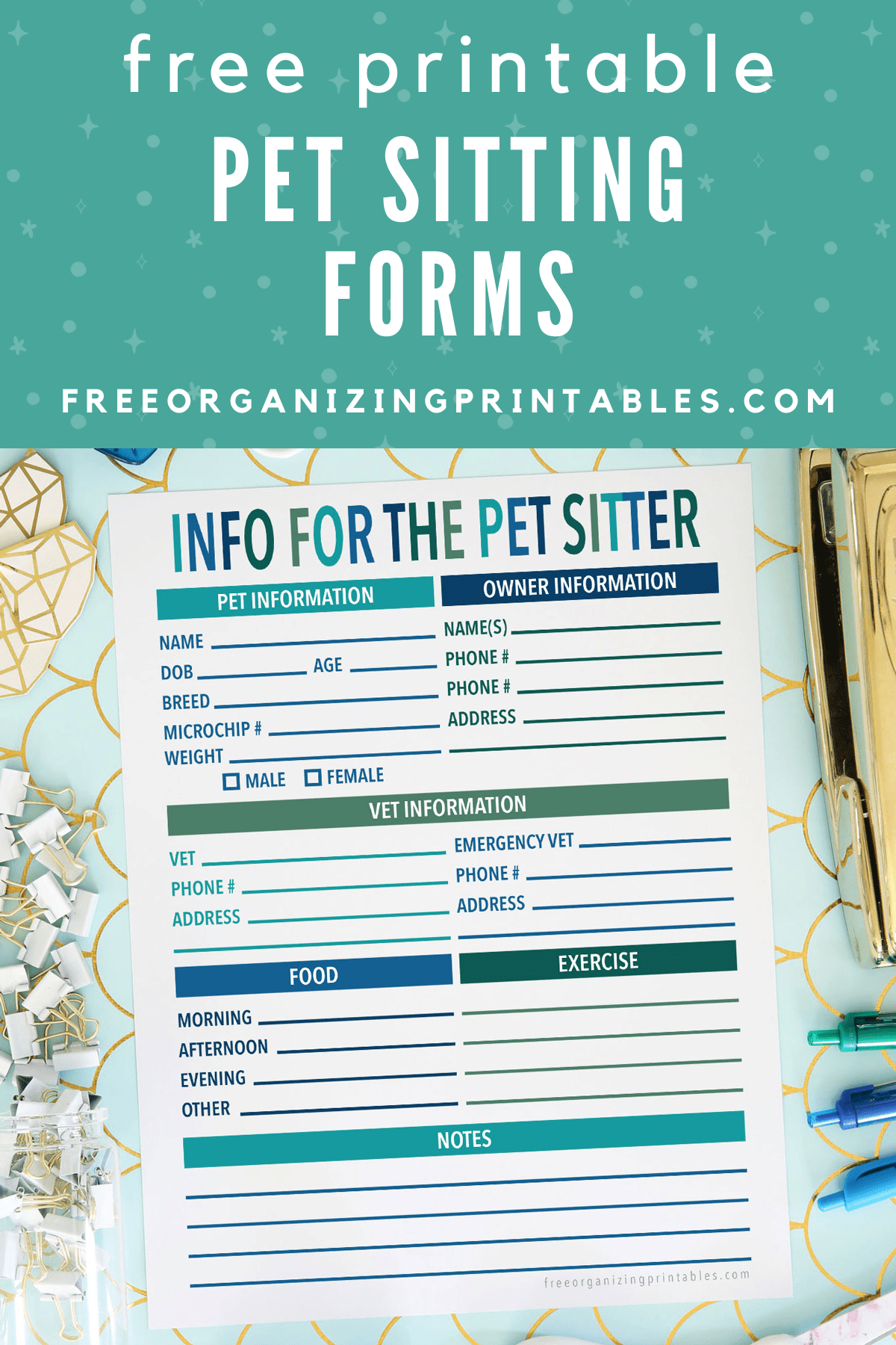 Free Printable Pet Sitter Forms Printable Forms Free Online