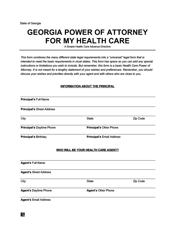 Free Printable Power Of Attorney Form Georgia Free Templates Printable