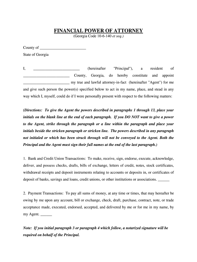 Free Printable Power Of Attorney Forms Georgia Printable Forms Free 