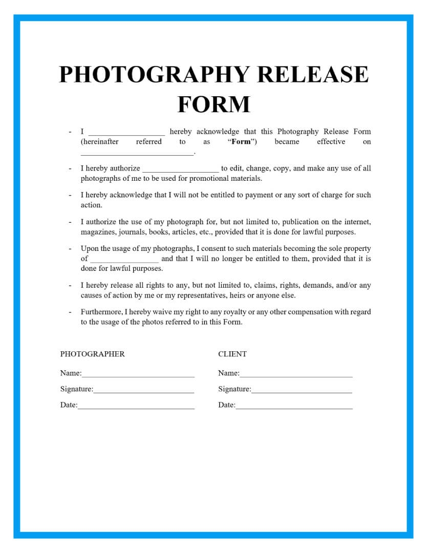 Free Printable Release Forms Printable Forms Free Online