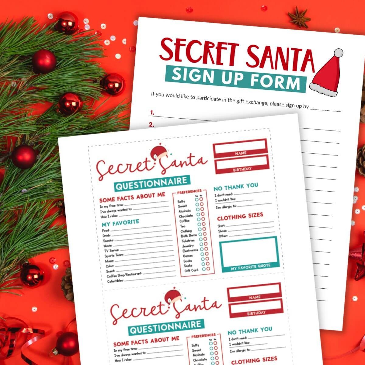 Free Printable Secret Santa Cards Infoupdate