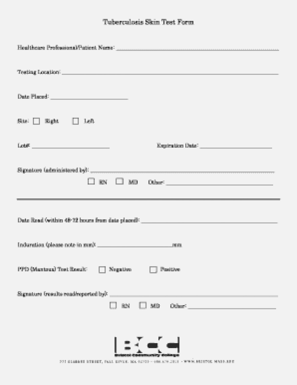 Free Printable Tb Test Form Printable Templates By Nora