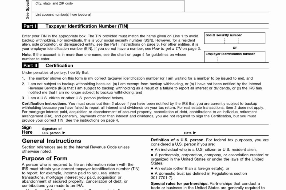 Free Printable W 9 Tax Form Printable Form 2024