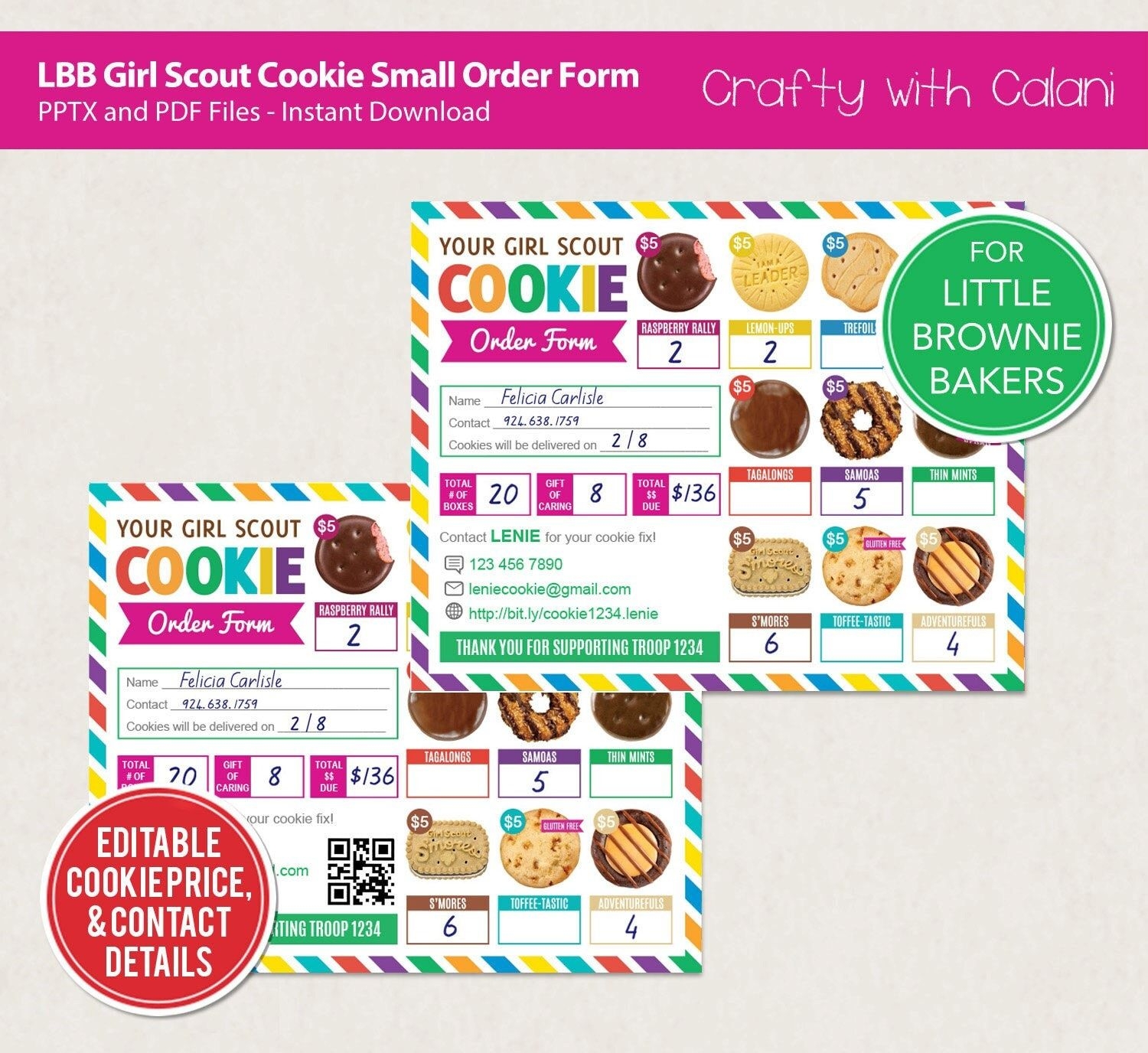 Girl Scout Cookie 2023 Order Form Lbb Cookie Order Form Printable Girl 