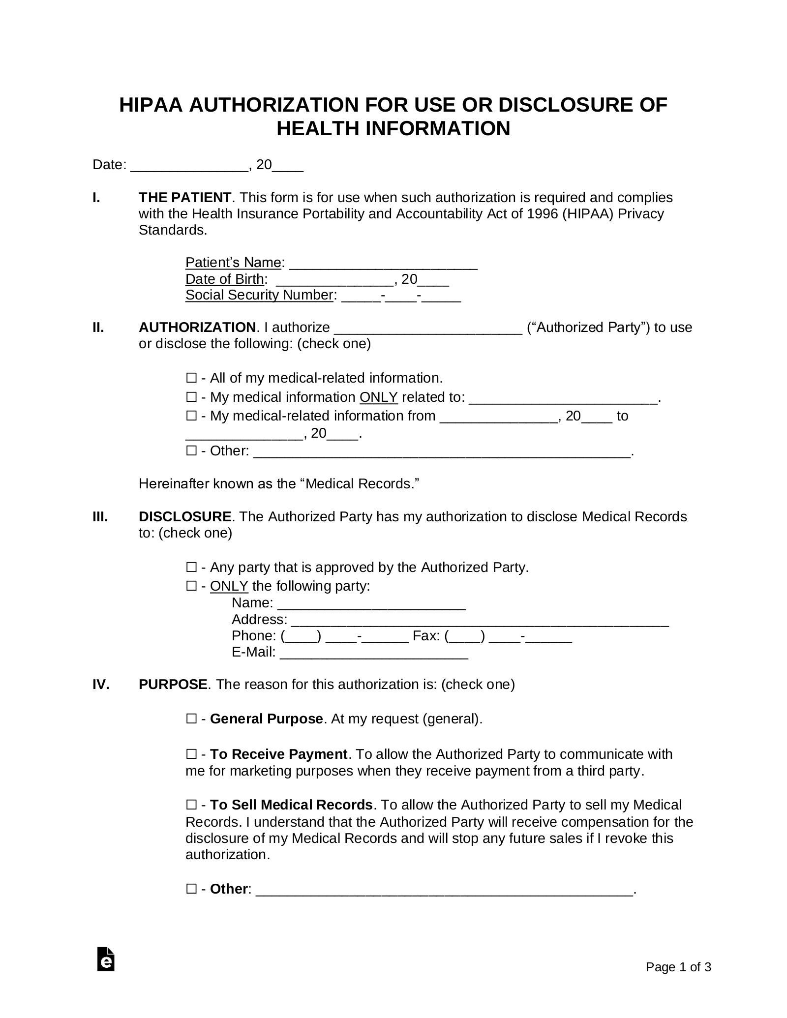 Hipaa Printable Forms Printable Forms Free Online