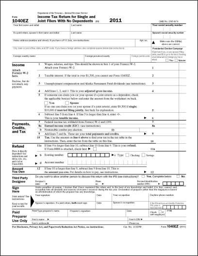 How To File A 1040 EZ Tax Form 2021 Tax Forms 1040 Printable