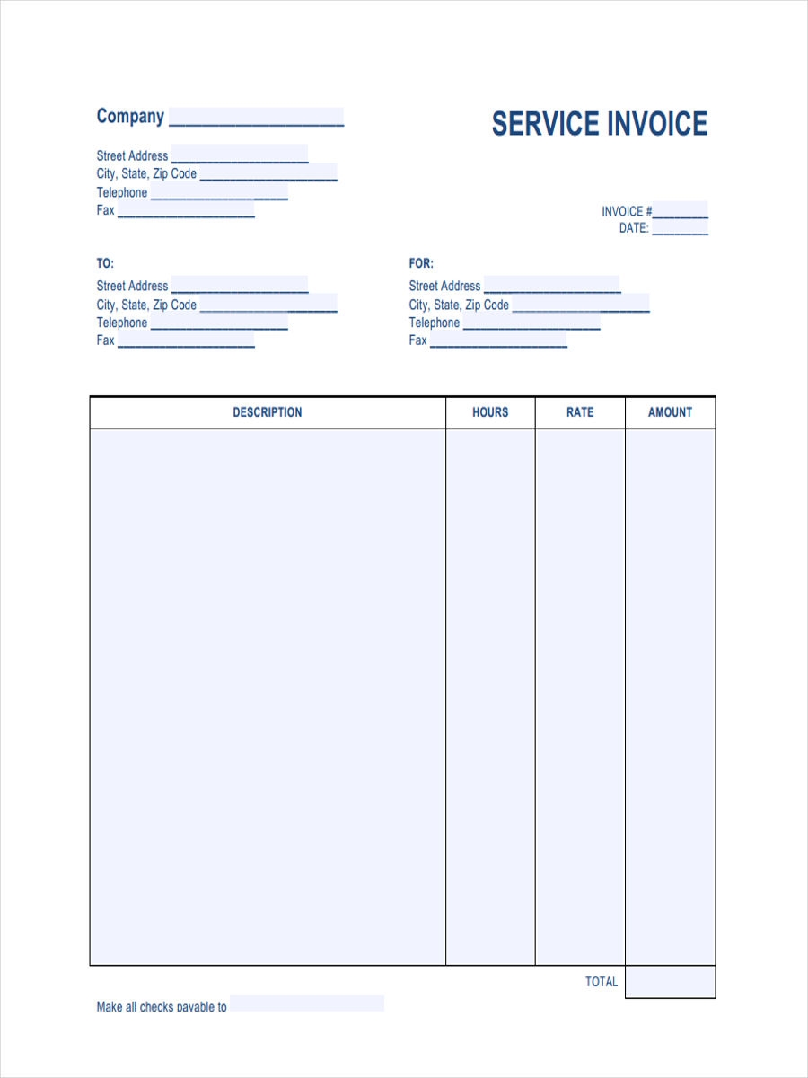 Invoice Forms Free Printable Printable Forms Free Online
