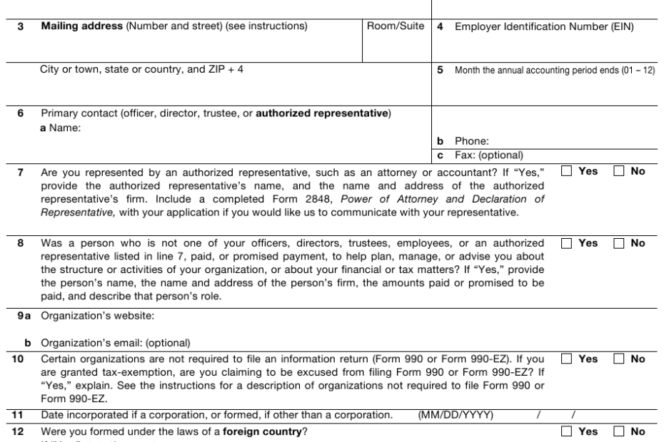 IRS Form 1023 Download Printable PDF Application For Recognition Of