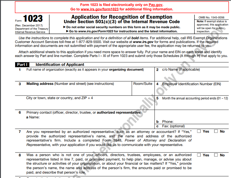 Irs Form 1023 Printable Printable Forms Free Online Vrogue co